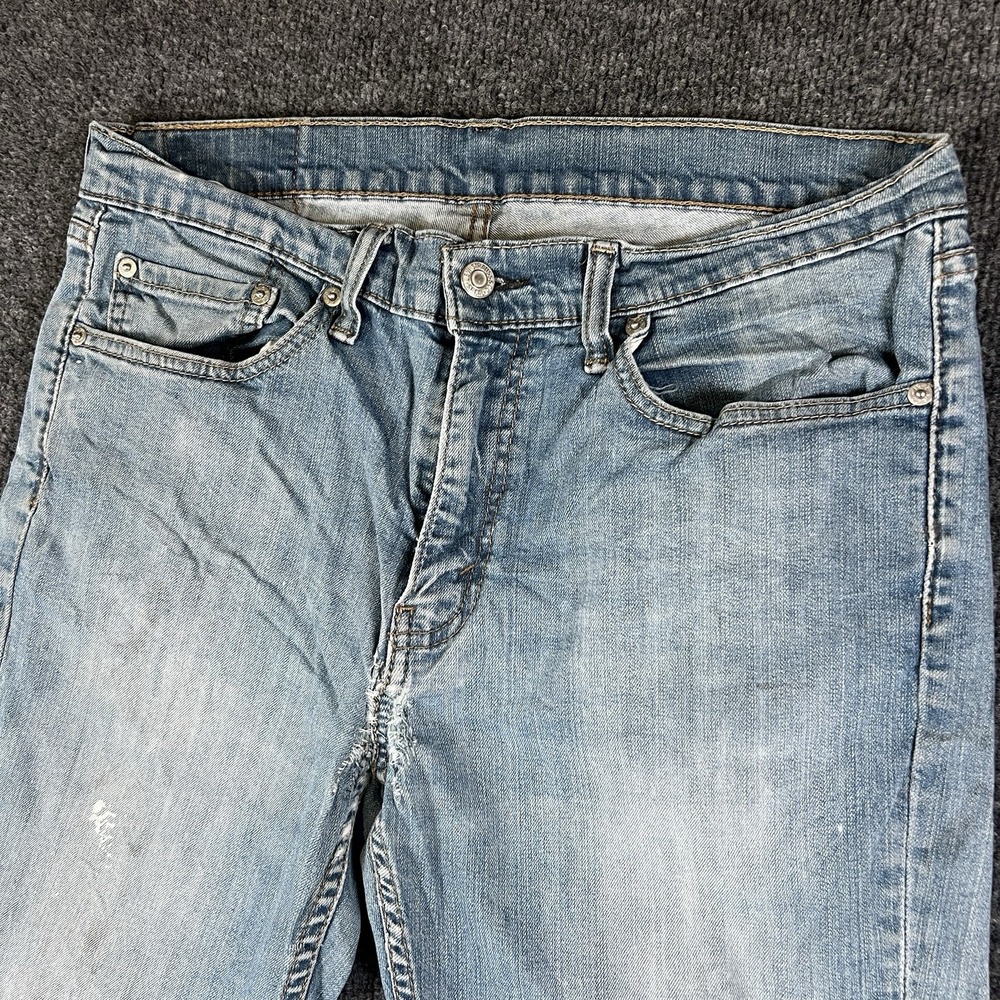 Levi's 511 Slim Jeans Men W33 L29 Light Wash Egypt Repaired Crotch Distressed